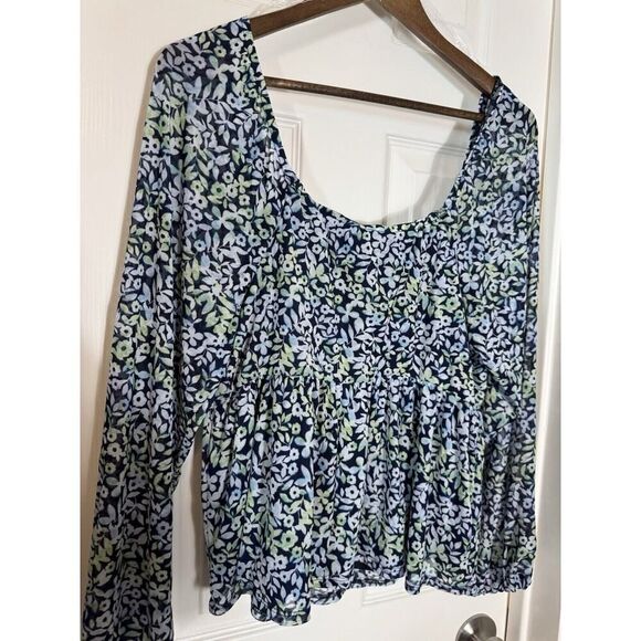 Madison & Berkeley Floral Baby Doll Top Empire Waist Ruched Tie Fairy M Bloom - Picture 5 of 7